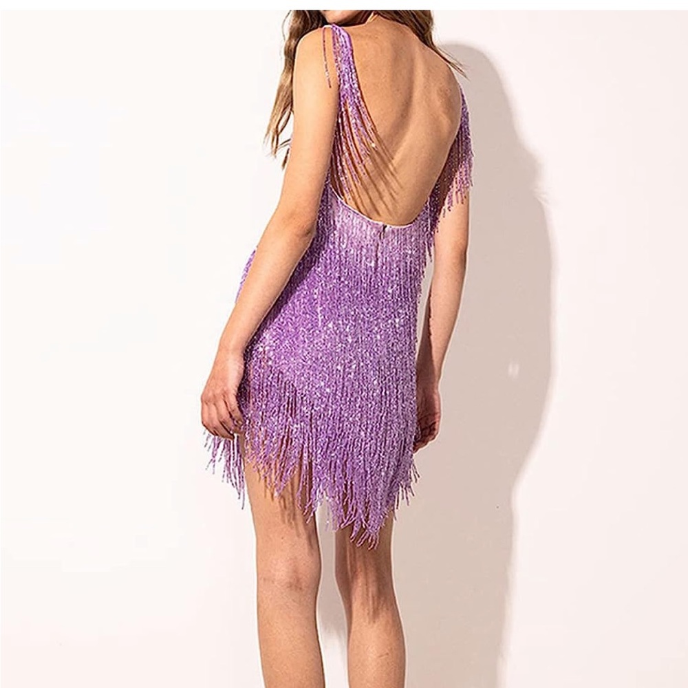 Purple Fringe Dress
